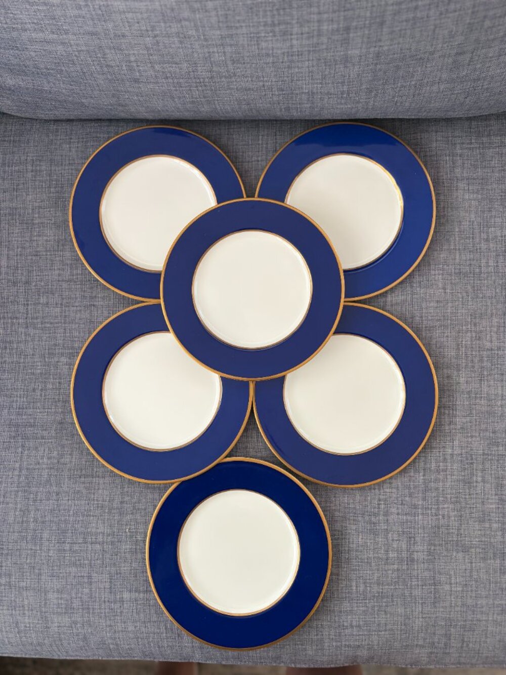 Mikasa Cathy Hardwick Cobalt Blue Salad Plates A6500 Six Piece